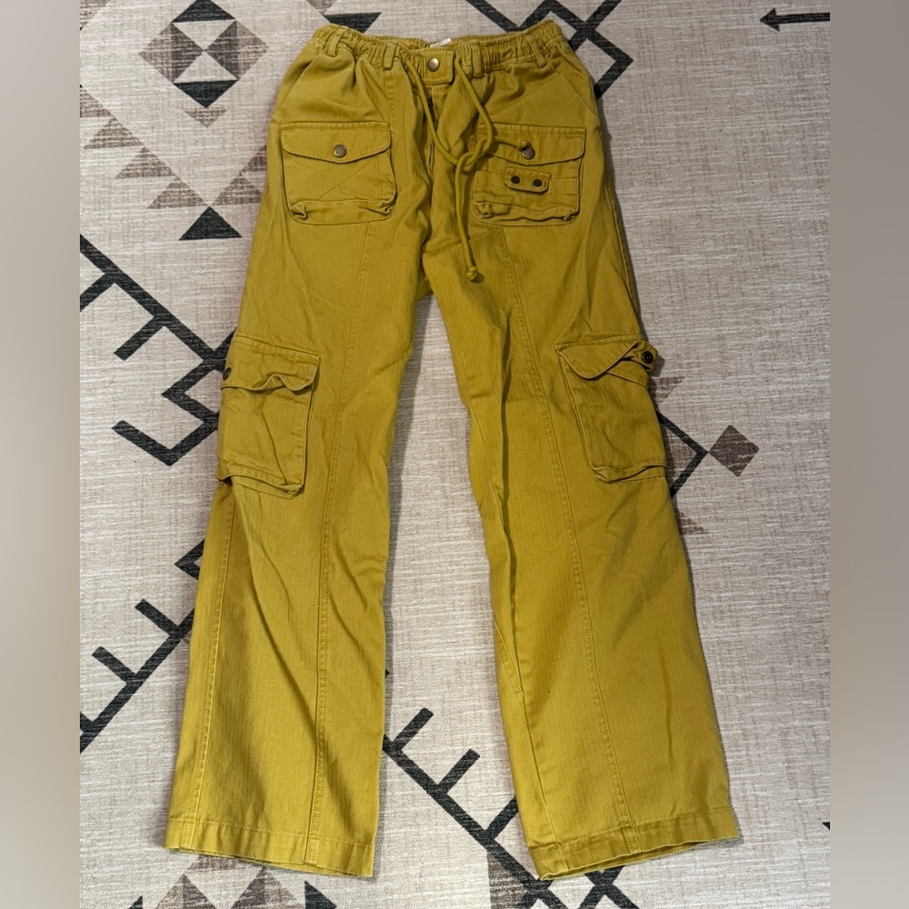 Mustard Cargo Pants with Pockets